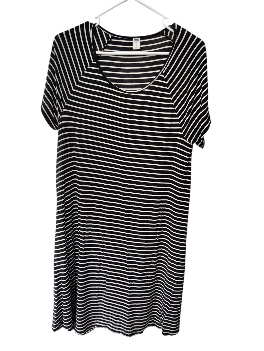 Old Navy Black & White Striped Women's Tee Dress